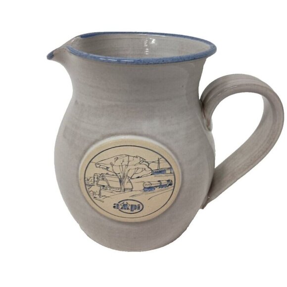 Vintage 1995 Limited Edition Ampi Stoneware Pottery Crock Pitcher 6.5" Tall - Picture 1 of 13